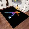 Colorful Soccer Player Illustration Rug Non-slip rug suitable for living room and bedroom sofas.