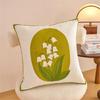Pillowcase Artistic Flower Stitching Cotton Canvas Pillow Cover Breathable Sofa Bed Accent Piece Pillow Sham