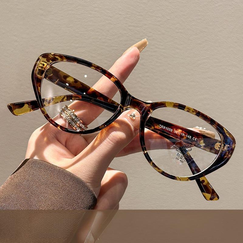 

New Retro Cat Eye Anti-blue Light Prescription Glasses Neutral Fashion Full Frame Prescription Glasses Can Be Single Version&1.56&Anti Blue Ray