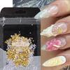 1 Bag Mixed Gold Ocean Style Nail Art Charms 3D Shell Starfish Pearl Metal Nail Jewelry Diy Nail Charm Decoration