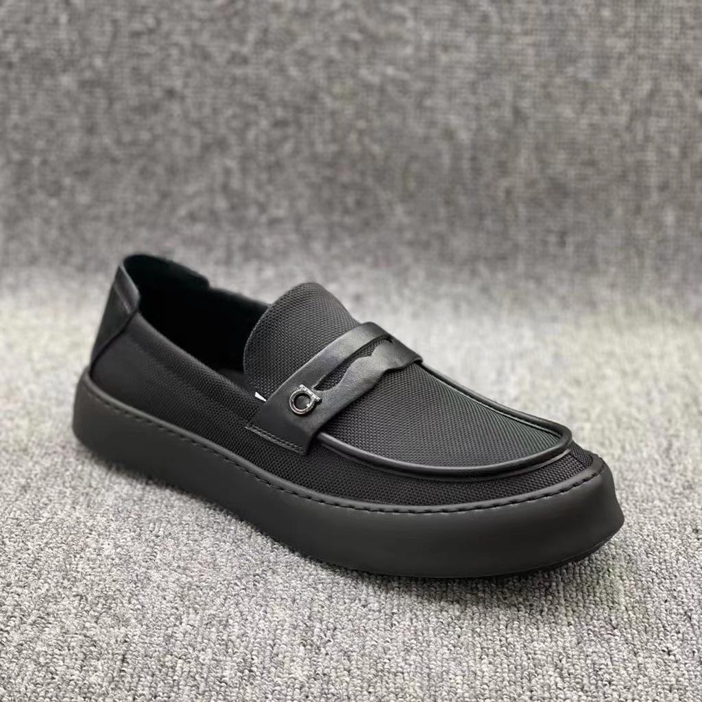 Casual men's new mesh trend Korean non-slip creative breathable Doudou shoes one-pedal breathable and comfortable style