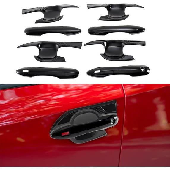 Glossy Black Door Handle Bowl Covers for Toyota Camry LE SE XLE XSE 2018-2024