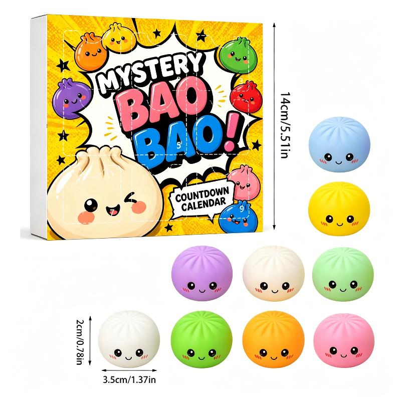 Fidget Mystery Baozi Countdown Calendar  Sensory Toy For Kids Teens Adults Party Table Decor Christmas Gift
