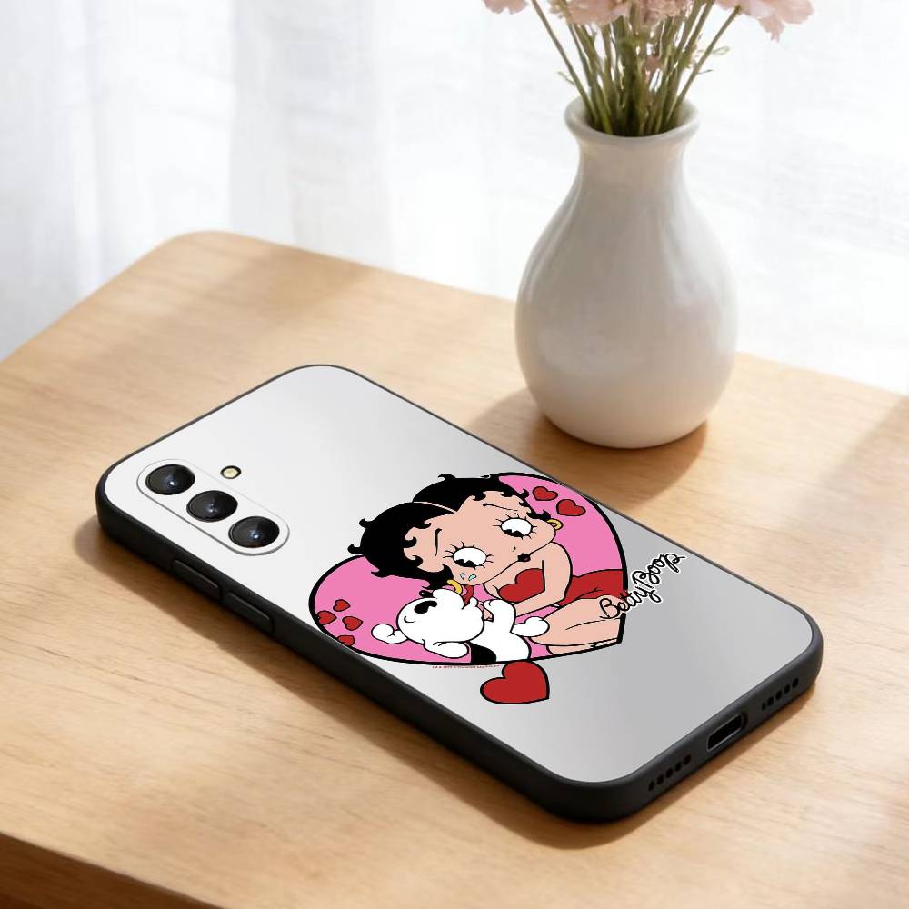 Y-BettyS-Cute-t-Boops Phone Case For Samsung Galaxy A73,A21s,A22,A31,A52,A53,A71,A41Soft Black Shell