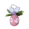 Flower Dot Foam Easter Eggs Colorful Rabbit Design Felt Egg Pendant Decorative with Rope Hanging Flower Egg Venue Layout