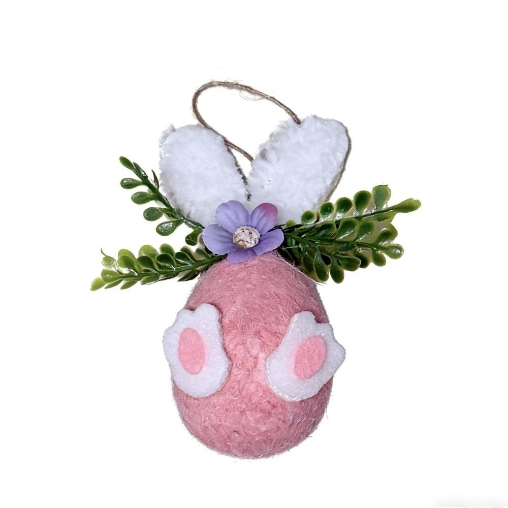 

Rabbit Design Foam Easter Eggs Flower Dot Hanging Flower Egg DIY Craft Tree Pendant Party рожевий