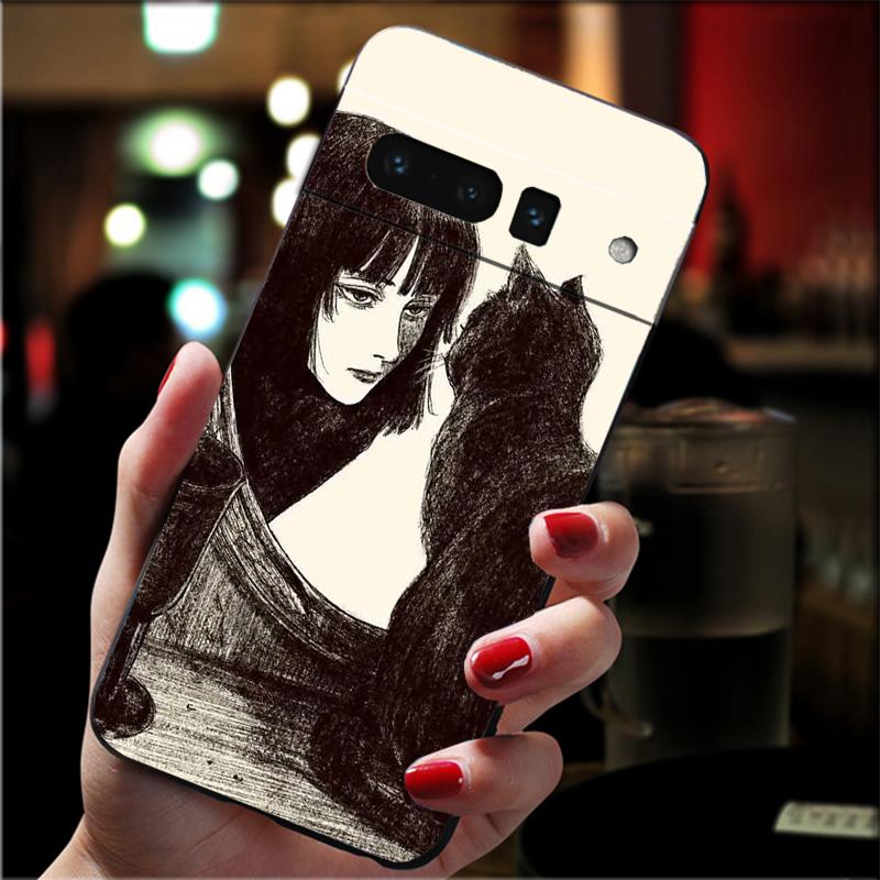 Handyhülle Für Google Pixel 10 Pro 9 Pro XL 9A 8 7 6 Pro Pixel 8A 7A 6A Pixel 8 7 6 5 Schwarze Katze Kunst