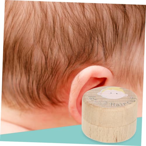 HAPINARY Wooden Haircut Keepsake Box, Kids' Hair Storage Container, Compact Keepsake Box for Storing Your Child's First Haircut