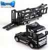 Kids' Pull-Back Alloy Container Transport and Tanker Trailer Truck Toy Model