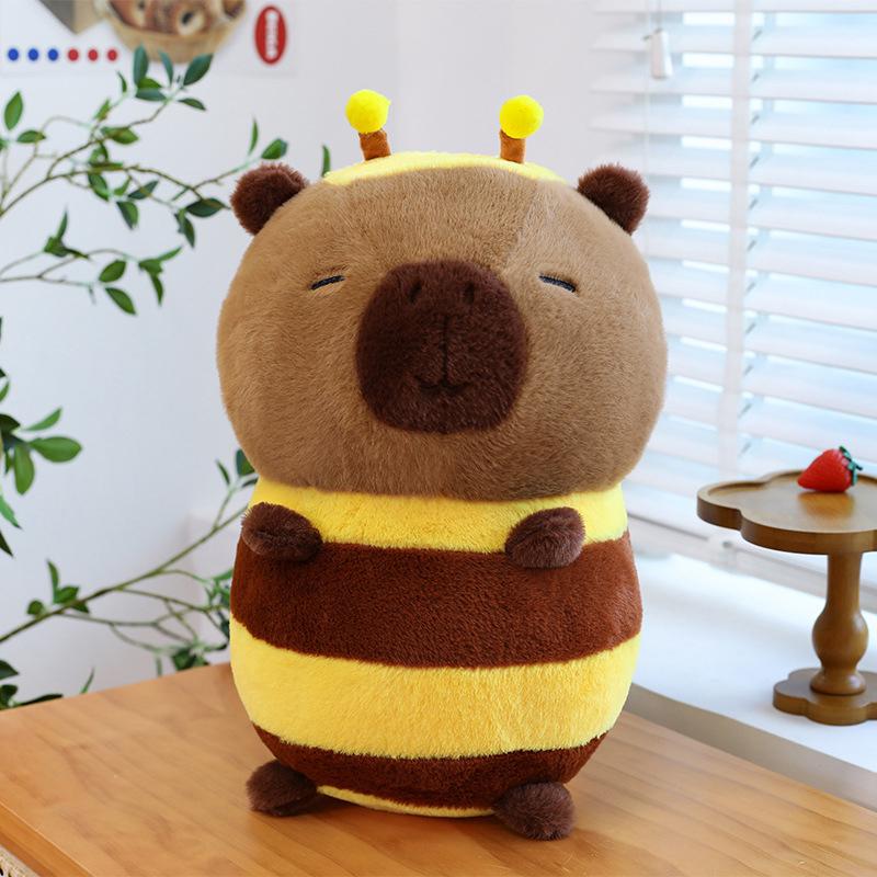 

24/30/40Cm Creative Honeybee Capybara Plush Toy Cute Simulation Capibara Kawaii Stuffed Animal Capybara Doll Throw Pillow Gift 40cm