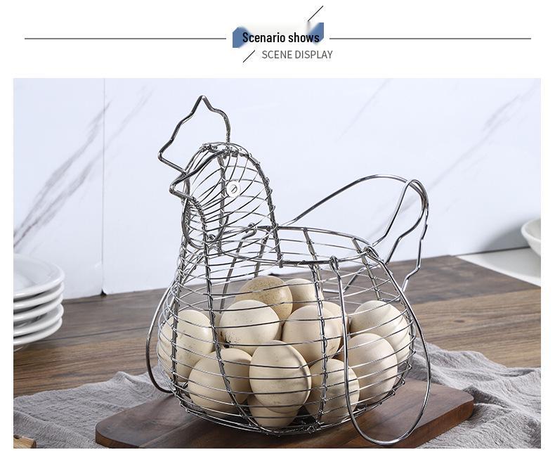 Coș de depozitare ouă din fier forjat pentru bucătărie sau sufragerie