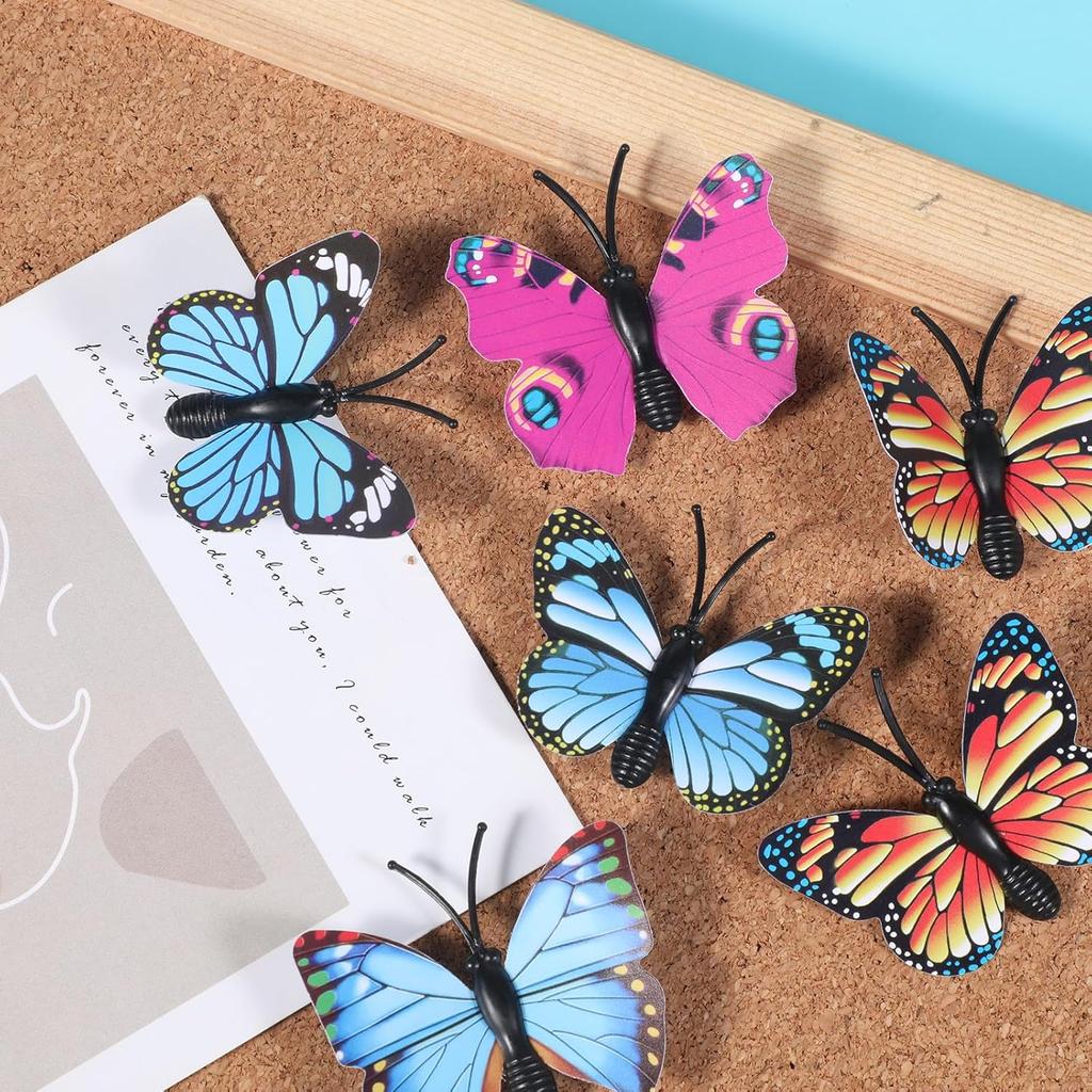 40 Packs Butterfly Push P, Butterfly Thumb Tacks Decorative Thumb Tacks Colorful Cute Push P for Photo Wall Cork Board Bulletin Board Home Office