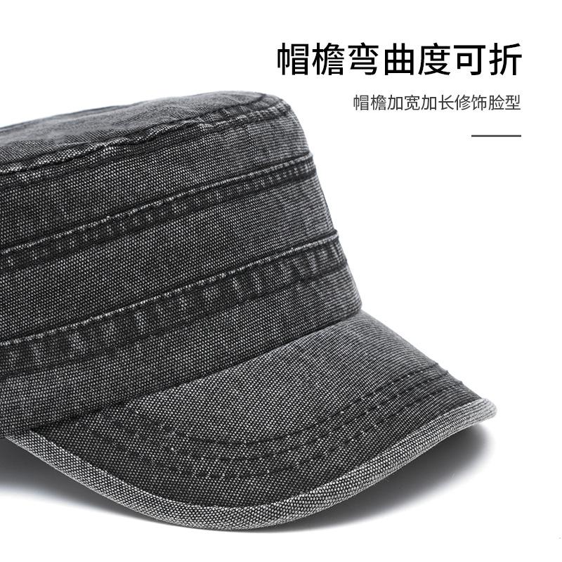 Casual washed old flat top hat men's spring and summer new cap outdoor sun protection visor sports hat