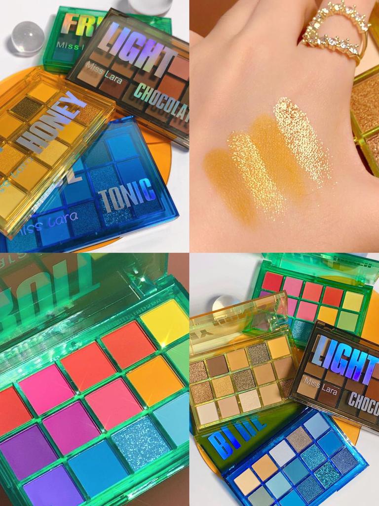 MISSLARA 15-Color Sweetheart Eyeshadow Palette: Shimmer & Matte, Waterproof, Vibrant Summer Shades for European & American Styles.
