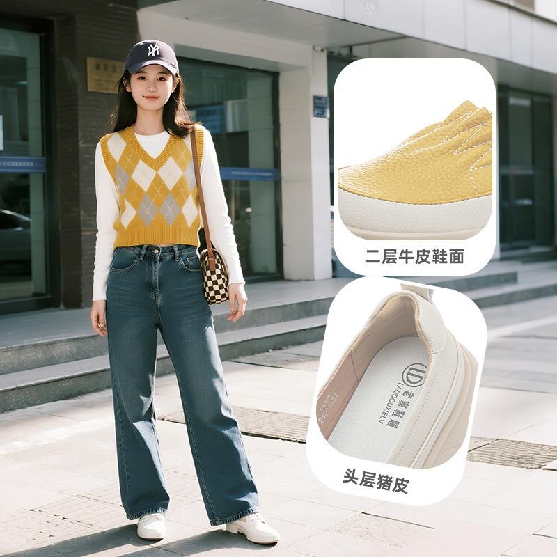 Small Size 34 Large Size 41 Foam Sole Leather Autumn New Platform Single Shoes Retro Little White Shoes Women