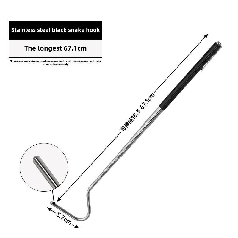 Retractable Stainless Steel Snake Hook - Reptile Catching Tool