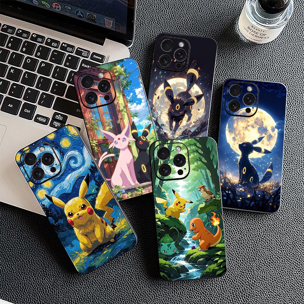 Cover for Motorola Moto G86 G57 E14 E15 G14 G34 G67 G84 G24 A54 G15 Power E22 Phone Case Espeons P-Pokemons Umbreons P-Pikachus