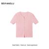 Northern Deer Summer V-Neck Lyocell Knit Short-Sleeve Top for Women