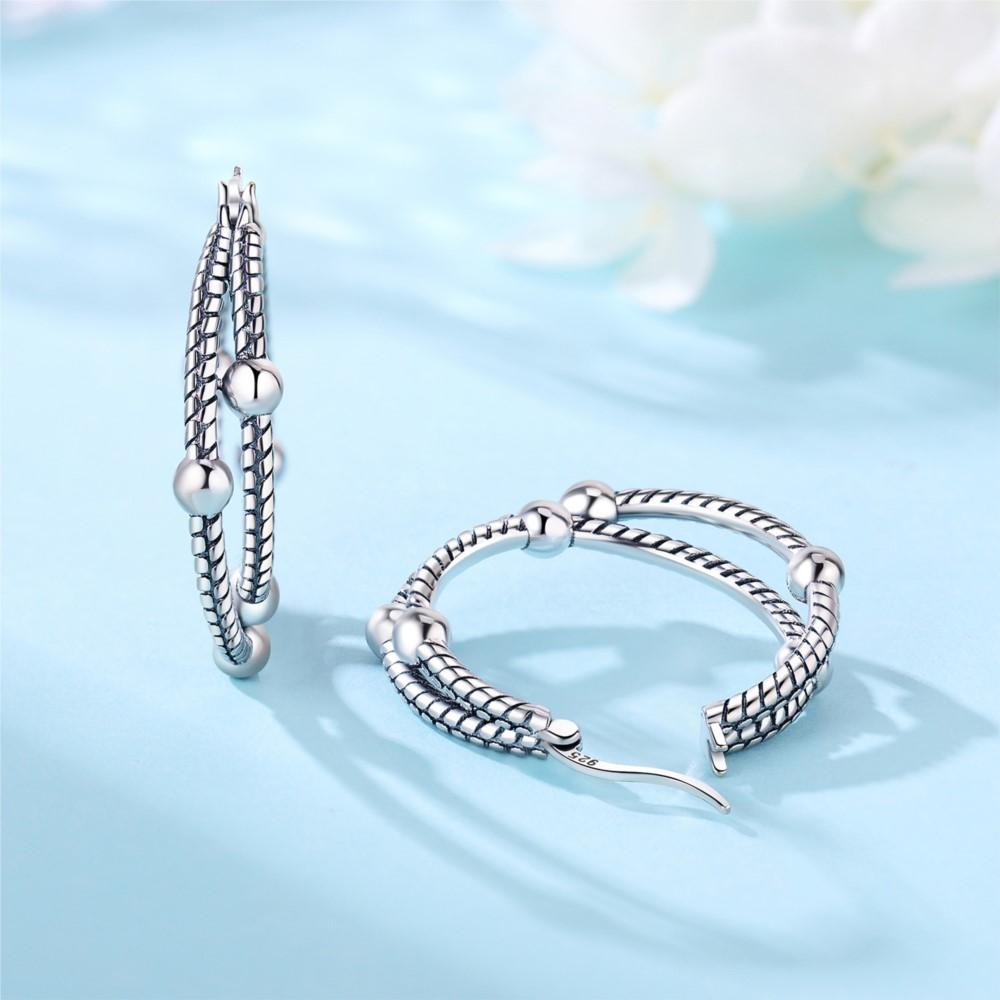 925 Silver Multi Circle Hoop Earrings Minimalist Design Trendy Jewelry Gifts For Women Birthday Party