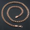 Set Collana e Bracciale Hip Hop a Maglia Rolo Doppia 6mm in Oro Rosa 585 Unisex 50+20cm