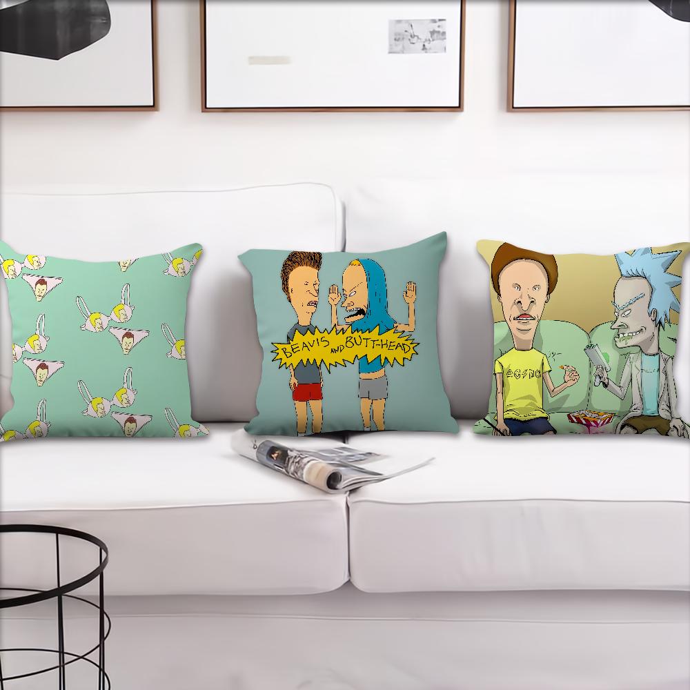 Living Room Headboard Bedroom Office Cushion Cushion Cartoon B-Beavis and Sofa B-Butt-Head Nap Funny Time Pillow Case