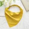Summer Women Solid Color Head Scarf Vintage Triangle Bandanas Chiffon Elastic Hairbands Children Girl Headbands Hair Accessories