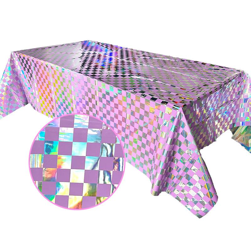 Party Party Decorations Birthday Tablecloth Laser Photo Props Disposable Colorful Tablecloth