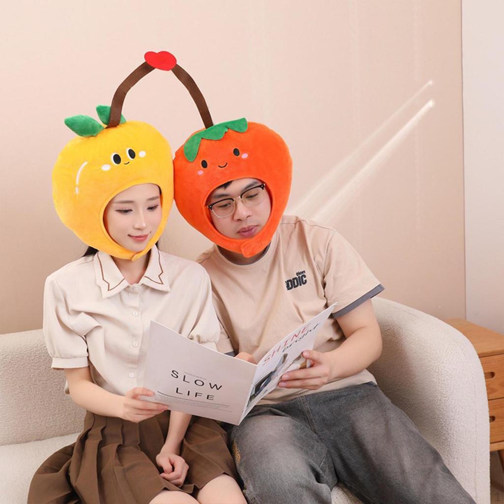 Orange & Persimmon Headband Hat Cartoon Fruit Photography Props Costume for Theme Parties