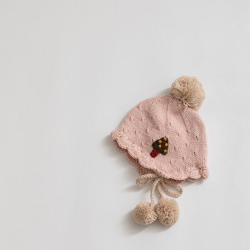 Korean Handmade Little Snowman Winter Baby Hat: Thick, Warm, Windproof Knit with Ear Protection for Children