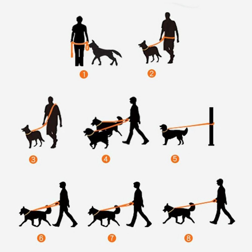 2 Hooks Dog Leash 2.2M Pet Traction Rope Easy To Clean Pet Double-ended Leash Pet Training