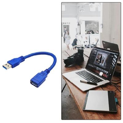 Kompaktes USB 3.0 Verlängerungskabel Stecker auf Buchse Anschlusskabel Leitung 5 Gbit/s Übertragungsrate für Computerzubehör