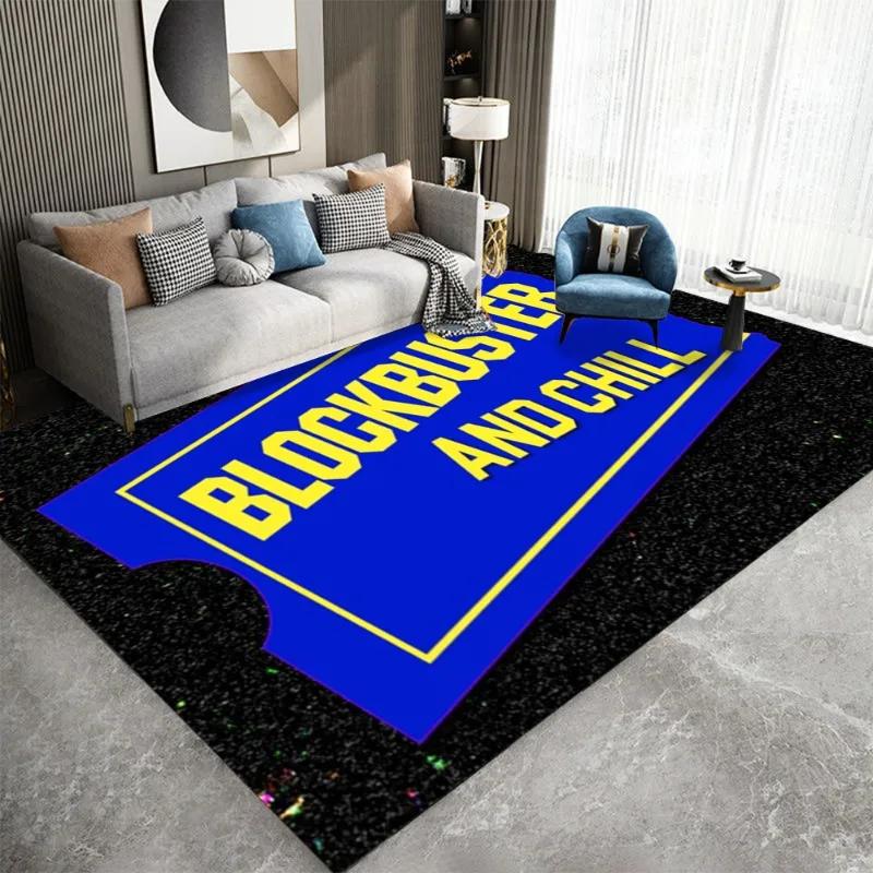 Blockbuster Carpet Lightweight Machine Washable Polyester Membership Card Design Doormat Perfect for Bedroom Kitchen Outdoor
