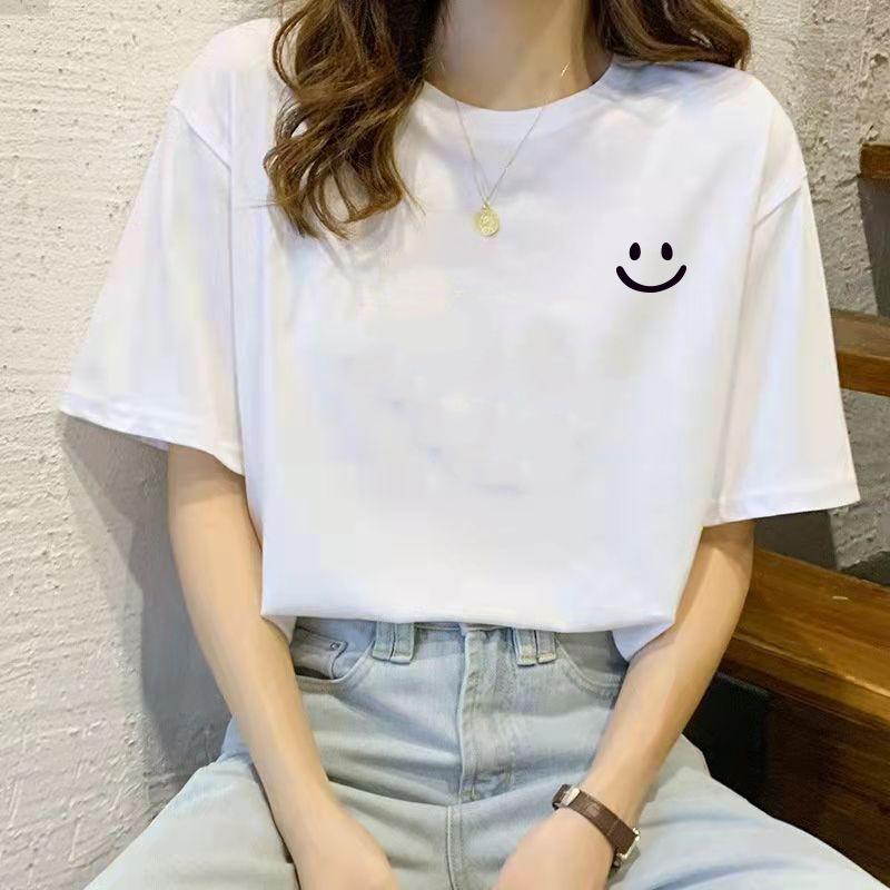 VEZFAA Damenmode Casual Sommer Frühling Kurzarm O-Ausschnitt Blusen & Hemden