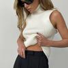 New Spring And Autumn Knitwear Women Clothing High-Neck Sleeveless Top Fashion Casual Sweater