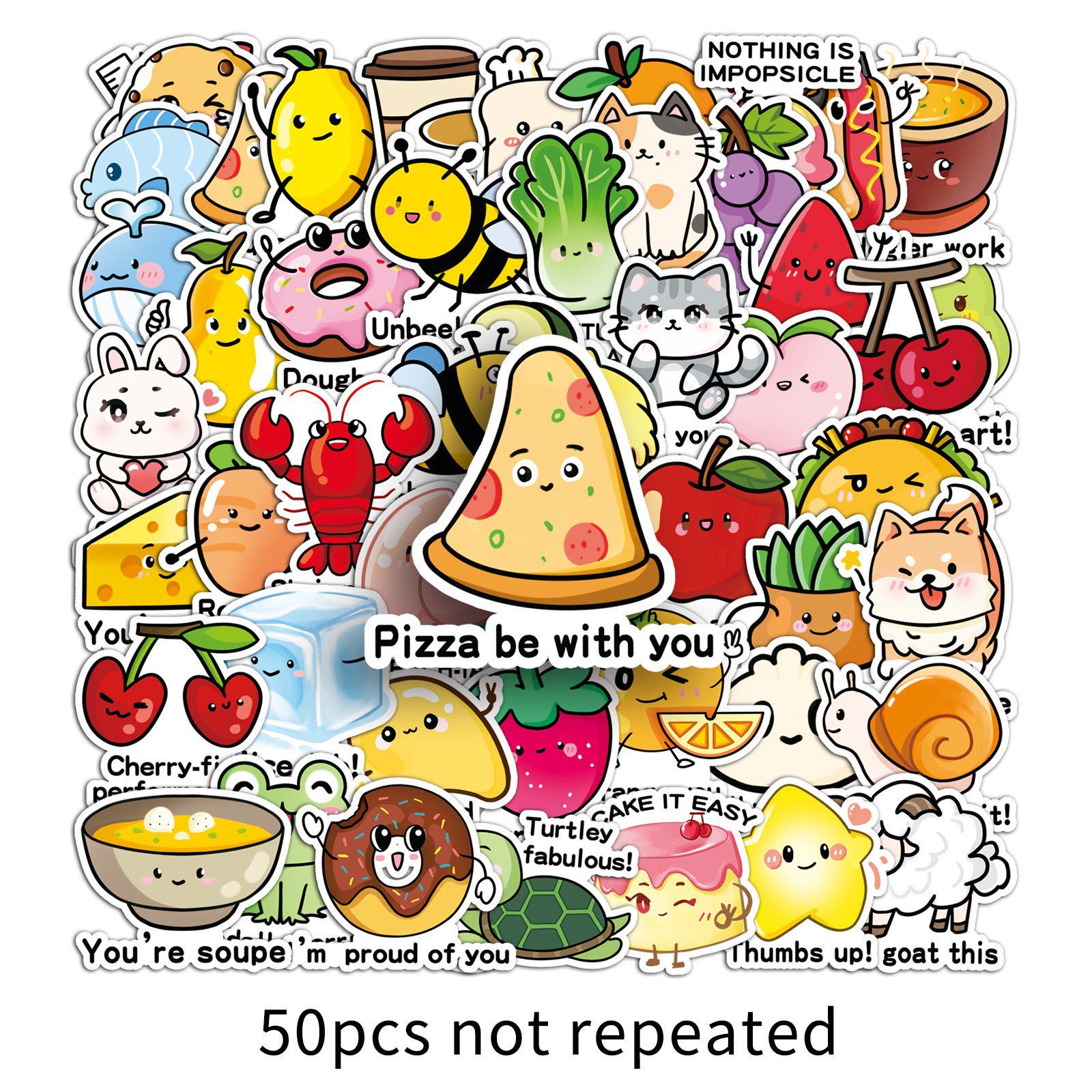 50 Creative Motivational English Stickers for Notebooks, Water Bottles, and Refrigerators