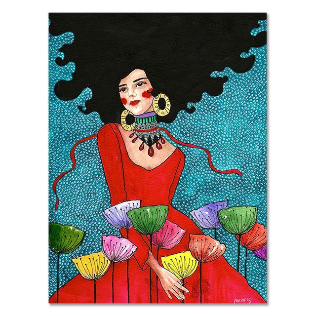 

Абстрактная модная винтажная настенная живопись с пузырьками для девочек, холст, живопись, плакаты на скандинавскую тему и принты, настенные панно для подарка, декор для комнаты для девочек 21cm×30cm NoFrame