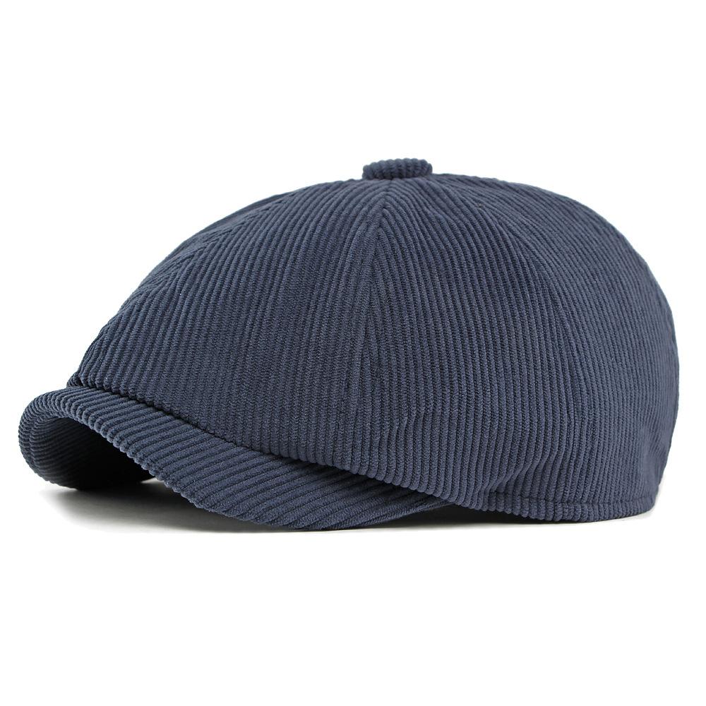 Herbst Winter Mütze Herren Damen Achteckige Mütze Dick Warm Corduroy Britisch Vintage Newsboy Mütze