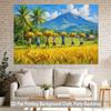 Exotisch Tropisch Paradijs Wandkleed Wanddecoratie Kunstprint Muurschildering Achtergrond Decor Zuidoost-Azië Oogstdorp Scène Palmboom M