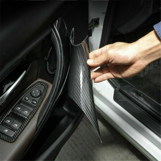 2*Carbon Fiber Inner Door Handle Pull Cover For BMW 3 4 Series F30 F35 2012-18