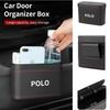 Car Push-Button Style Square Leather Multi Functional Organizer Box Trash Can For VW Polo CC Bora Golf Lavida Lamando Magotan QN9