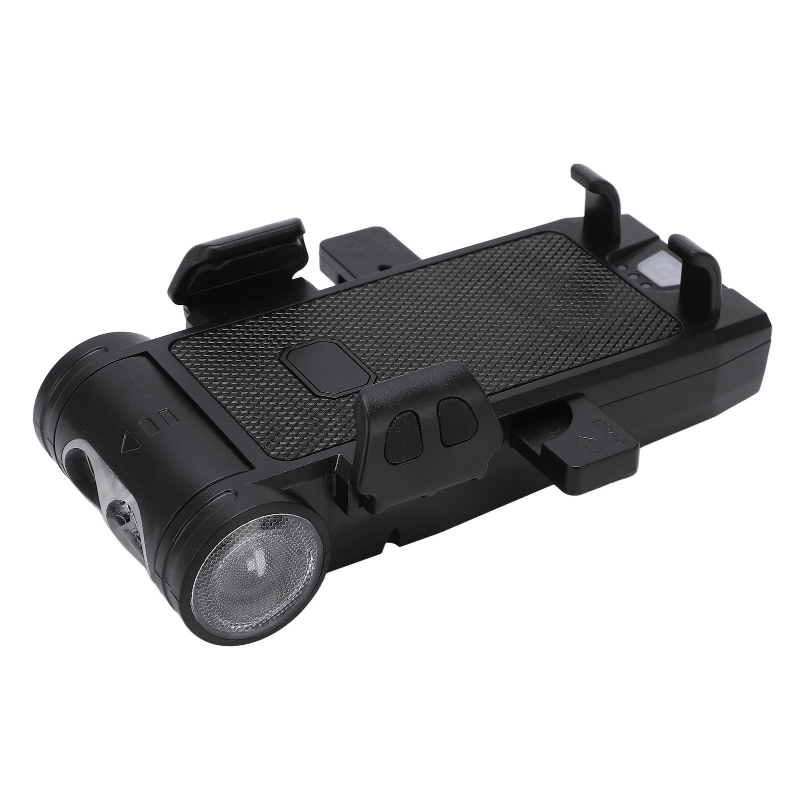 

Multifunctional Bike Lights USB Power Bank Bike Horn Bicycle Phone Holder for Night Riding Black
