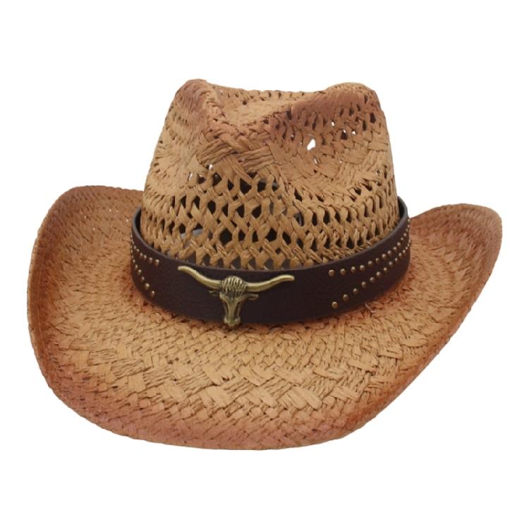 Straw Cowboy Hats with Wide Brims For Horseback Sports Country Styles Lightweight Design Unisex Headwear
