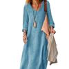 2026 Spring/Summer Women's Artistic V-Neck Loose Hem Dress - European-American Style