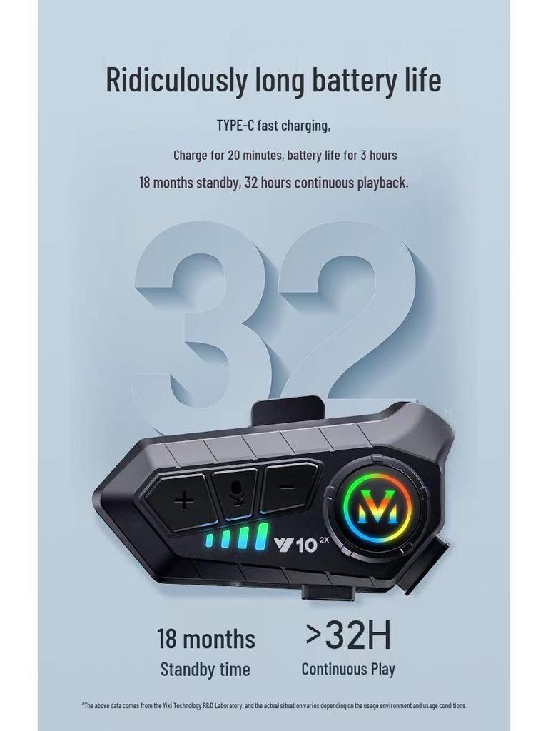 Y10 Wireless Bluetooth Motorcycle Helmet Headset