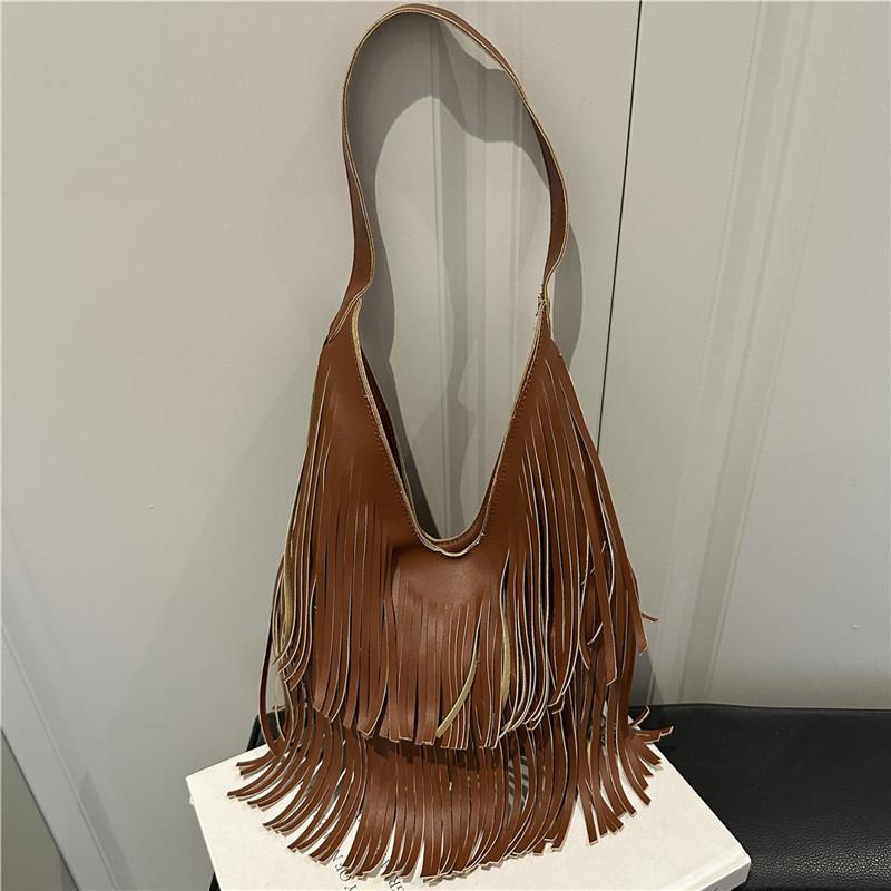 2025 Spring and Summer New Products, European and American Fashion Fringed Bags, Casual Versatile Tote Bags, Women's Large-capacity Underarm Shoulder 