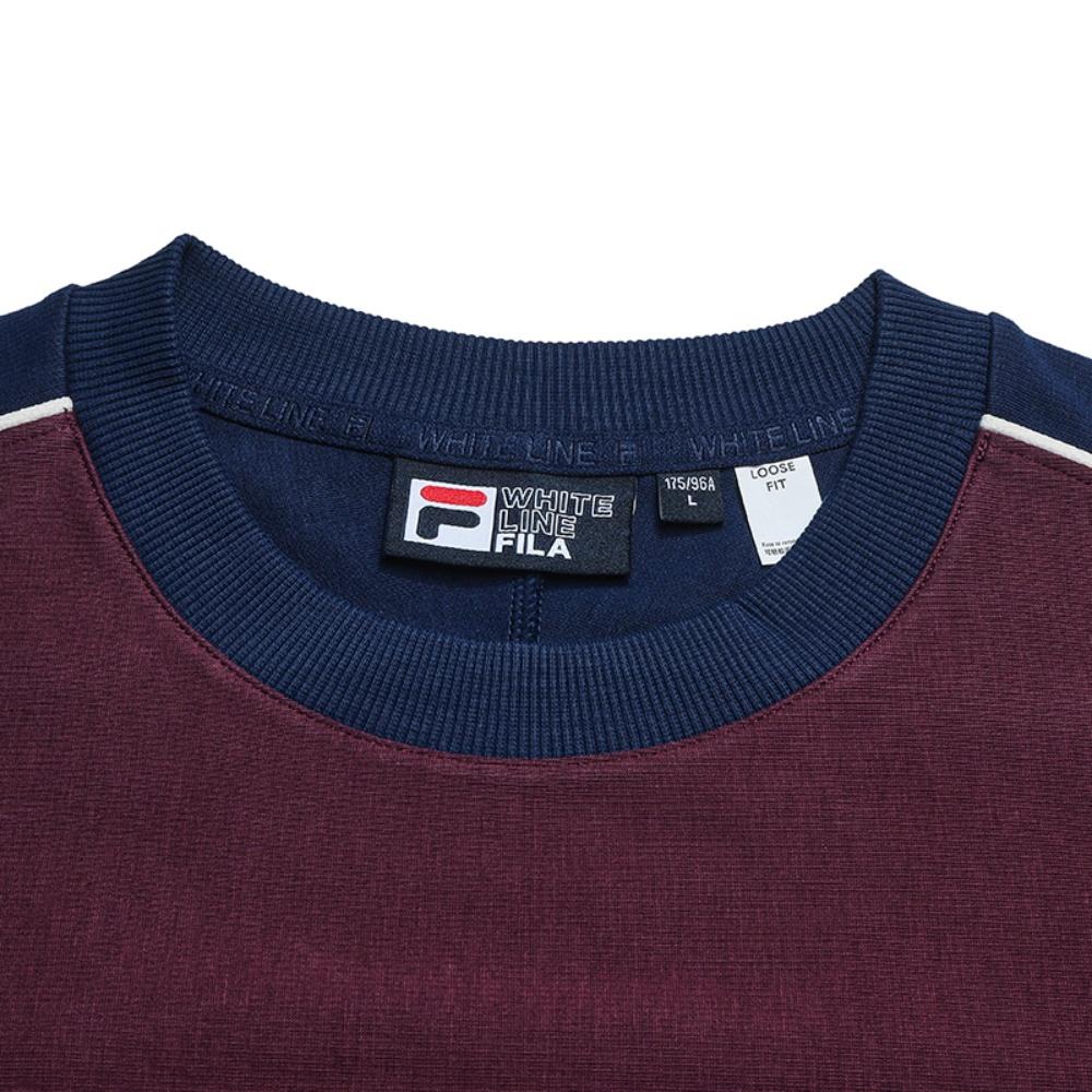 FILA Original Fashion Trend Classic Retro Sports Casual Comfortable Soft Crew Neck Pullover Loose Sweatshirt Men sweatshirt Dark-Blue F11M619222FNV