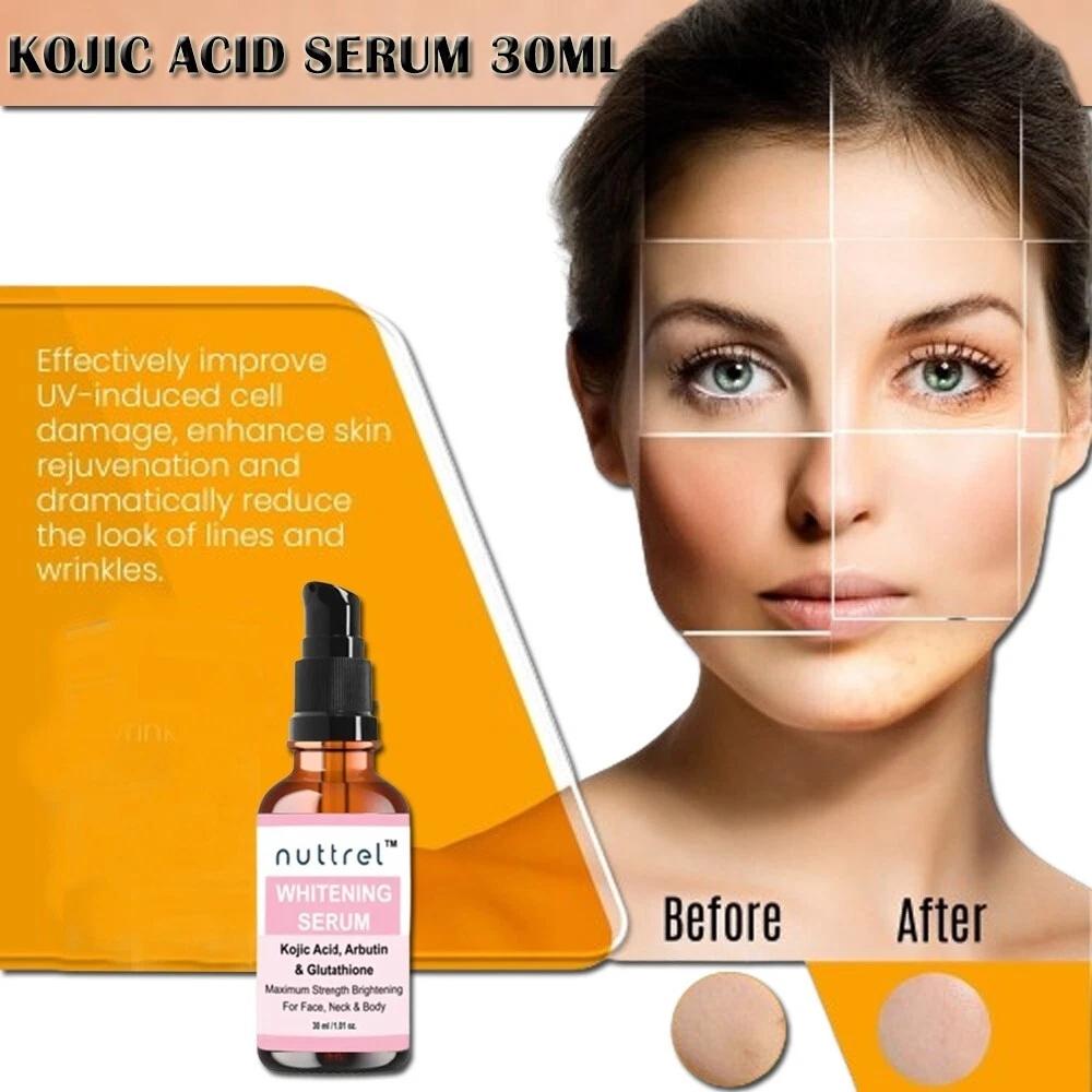 Multifunctional Facial Serum with Kojic Acid, Arbutin and Glutathione Dark Skin Whitening and Dark Spot Brightening 30ml