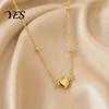 Durable Fashion Jewelry Heart Charm Necklace, Women Love Golden Necklace Pendant Dainty for Daily Wear Work Party Elegant