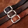 American Retro Silver-Plated Steel Buckle Belt Men'S Genuine Leather First Layer Cowhide Simple Versatile Casual Jeans Belt Men