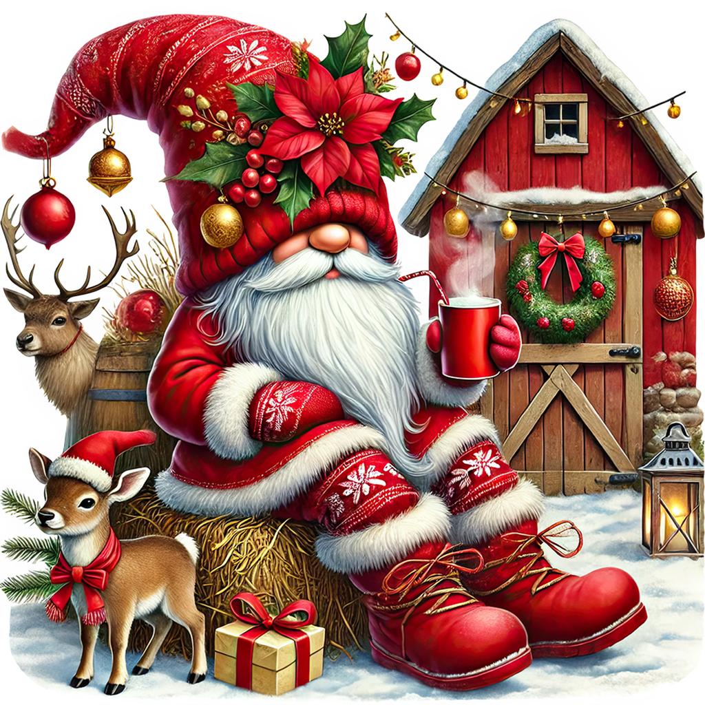 Christmas DIY 5D Round Drill Diamond Art Kits for Adults/Beginners Gift Idea Home Wall Decor Diamond Painting Gem Art 40*40cm